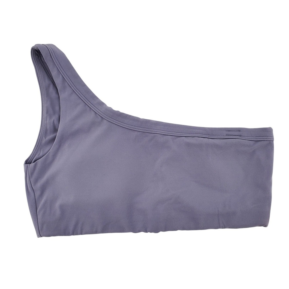 Vitality One Shoulder Sports Bra Slate Purple Asymmetric Activewear Top Medium